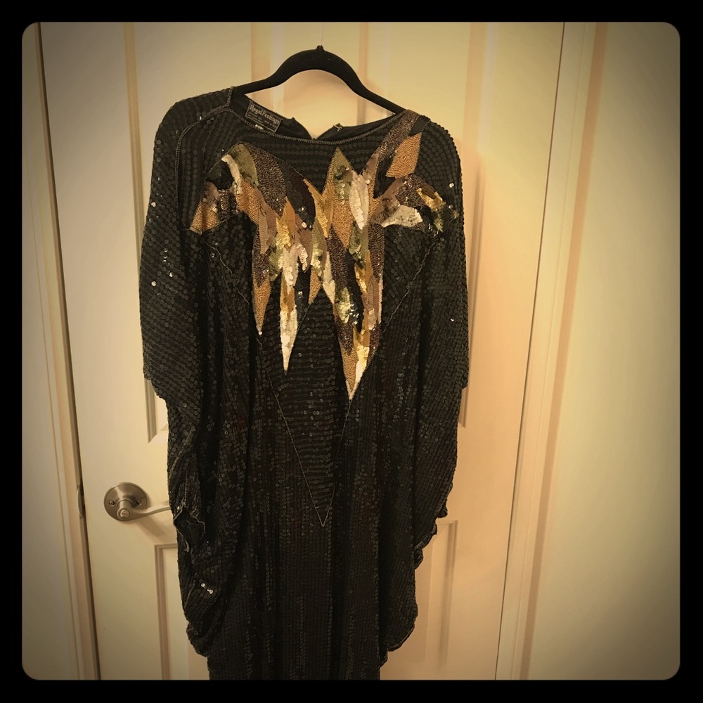 Hand embroidery long evening gown